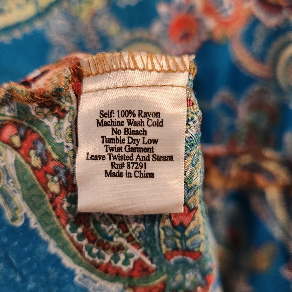 Johnny Was Floral BOHO Multicolor Blouse Top Size XS - Picture 5 of 5